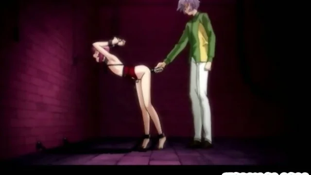 Chained young anime boy gets his virgin asshole fucked
