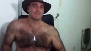 Haired men on webcam