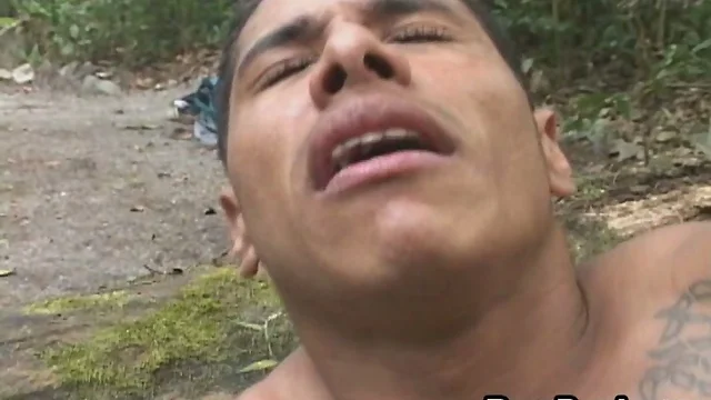 Latin Hunk Risky Fucking in the Forest