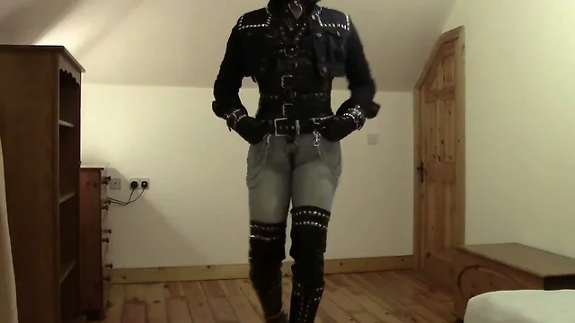 Amazing Latex and Jeans Leather PVC Fetish THBoots