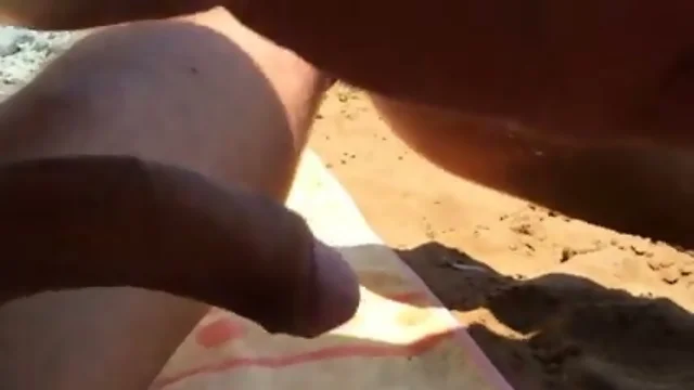 MY man-sized DICK on the beach - no sperm!