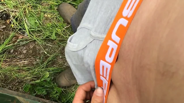 Play with my big hard white cock outdoors!