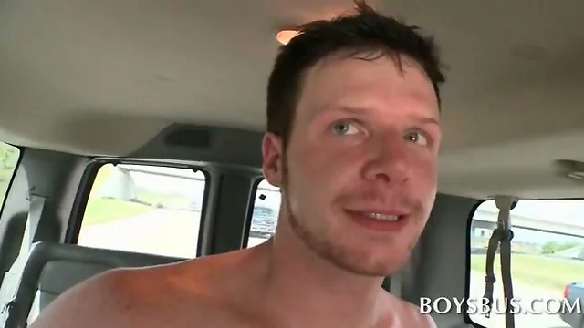 Straight guy bangs gay ass in the boys bus
