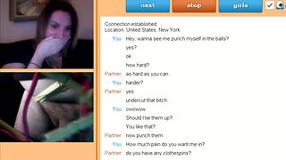 Punching my nuts on omegle