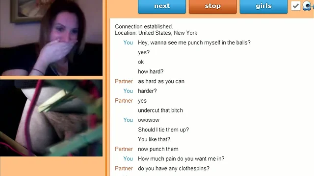 Punching my nuts on omegle