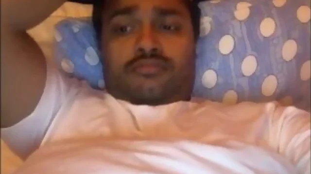 Indian man masturbates with a sock