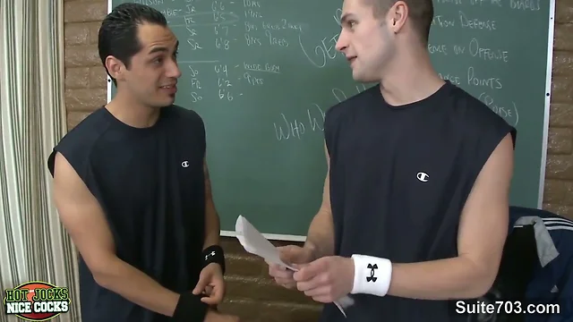 Sexy jocks screwing their asses in the classroom