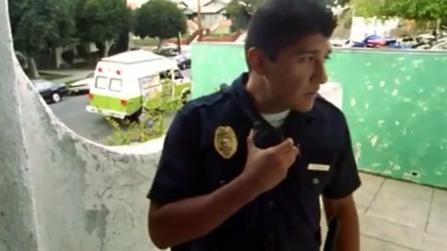 Funny Latino Citizen on Patrol Giving Head.