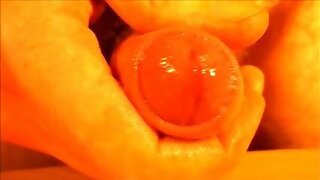 EXTREME Close-up Ejaculation! Squirting semen up close on a table