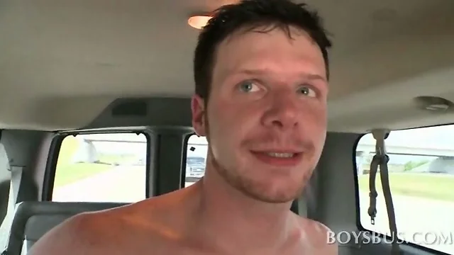 Sexy stud tries out gay ass in the boys bus