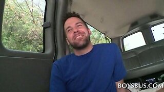 Handsome guy gets on the boys bus for sex
