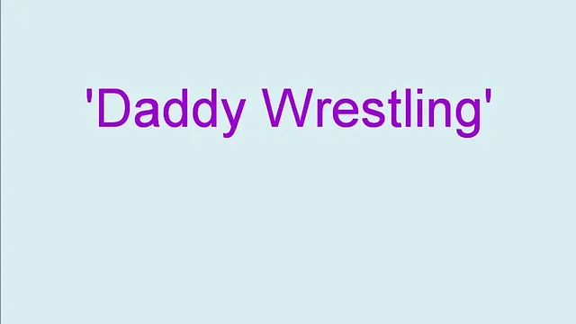 Daddy and Little One`s Fun Wrestle: Enjoy Despite the Lack of Room!