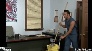 Gay cleaning guys fucking in the office