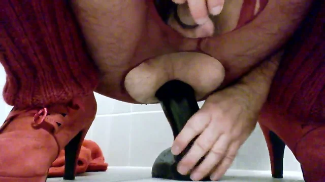 Playing with dildos, hard ride