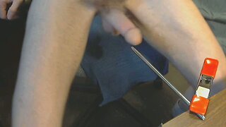 Urethral fucking a steel rod - try 1 (sounding)