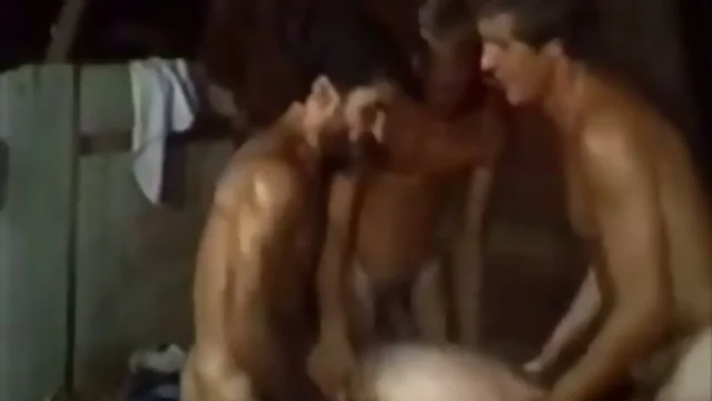 Classic and Rare Gay Orgy: Vintage Group Rough Fuck Fest