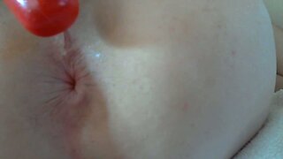 Destroy Me While I Play with Red Butt Plug and Glass Toy, Stretching for Fisting and Enjoyment