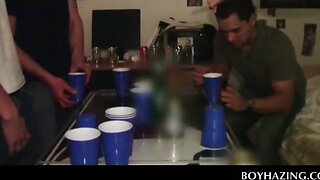 College boy sucks his first dick for fraternity