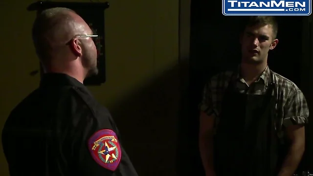 Masculine Cop Makes Hot Twink Blow Him