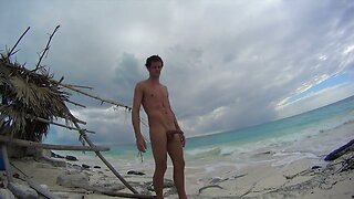 Rock hard cock on beach in Cuba