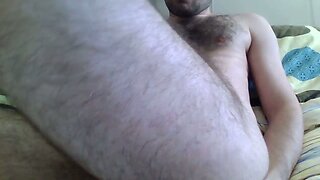 Hairy uncut jacking off