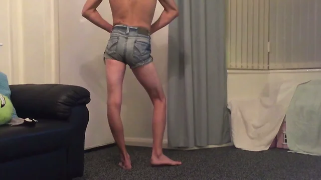 skinny boy in shorts