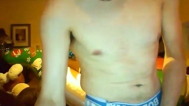 Me - Cumming In Blue Checked Boxer Briefs.