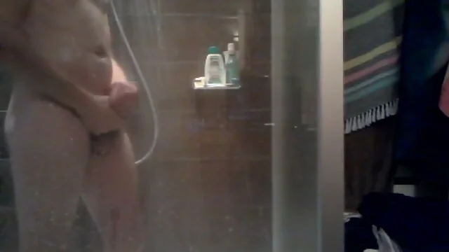 Soap masturbating under shower