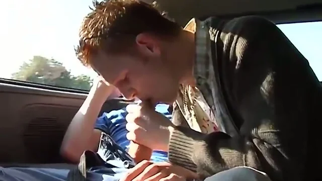 Sexy twink Josh Hancock surprise threesome at the back seat