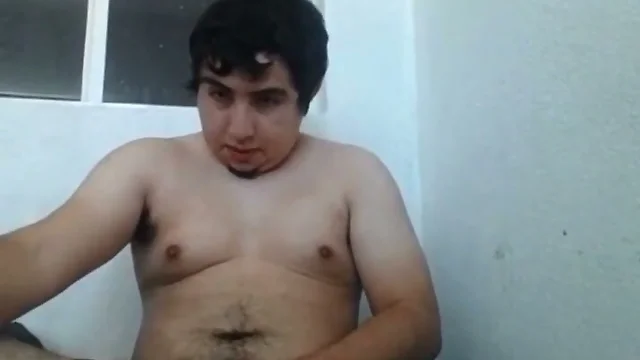 Young chubby wanking his fat dick
