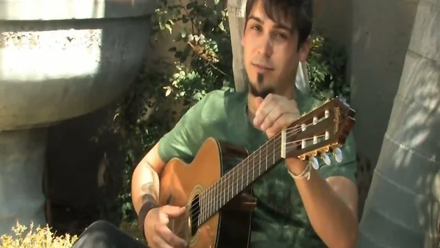 Guitar Playing Hot Boy Jerks Off His Latino Cock