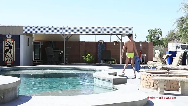 Poolside Passion: Horny Teen Couple in Love