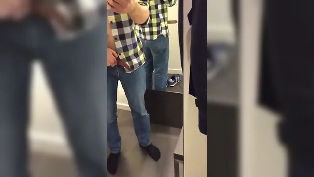 Fitting Room Strip and Wank