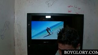 Guy looking for gloryhole BJ gets gay sucked