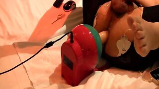 Prostate orgasm with electro Facking machine