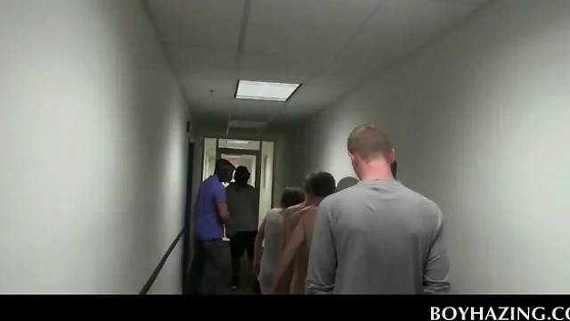 College freshers play with dicks on the hallway