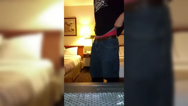 Married DADdie shows huge cock in hotel while wife is away