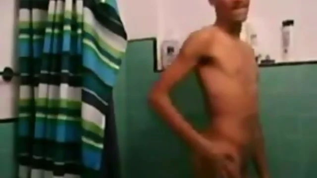 Young with long dick in shower