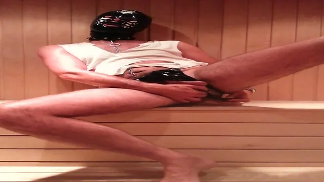 TFB - playtime sauna in latex string and mask