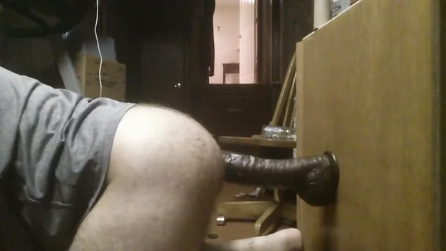 Ass Fucking a thick long dildo