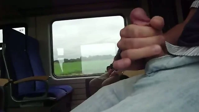 Old Man Watch Me Wank And Cum In Train