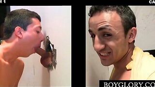 Hung guy talked into trying the gay gloryhole