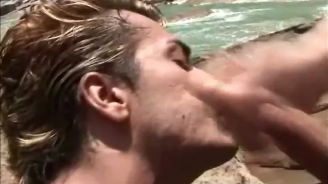 Horny Latino Gay loves seaside anal pounding