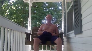 Cumming in the open on my front porch