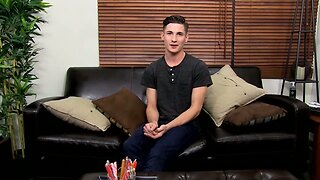 Cute nervous and adorable twink Elijah West jerking it off