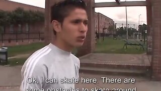 Latin skater Juan Carlos wanks his dick