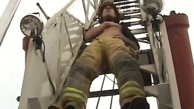 Markie the Fireman: Big Dick Blond Boy Gives Cold Day Show