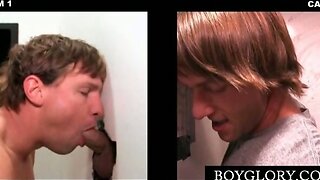 Gay craving for cum sucks cock on gloryhole