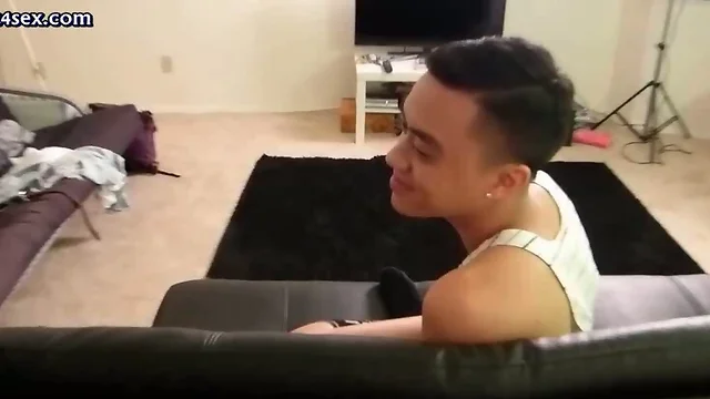 Asian boy getting mouth fucked