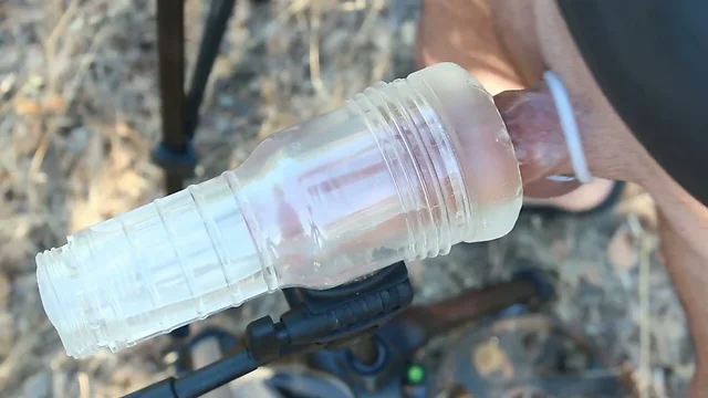 Outdoor Cock milking nice and slow